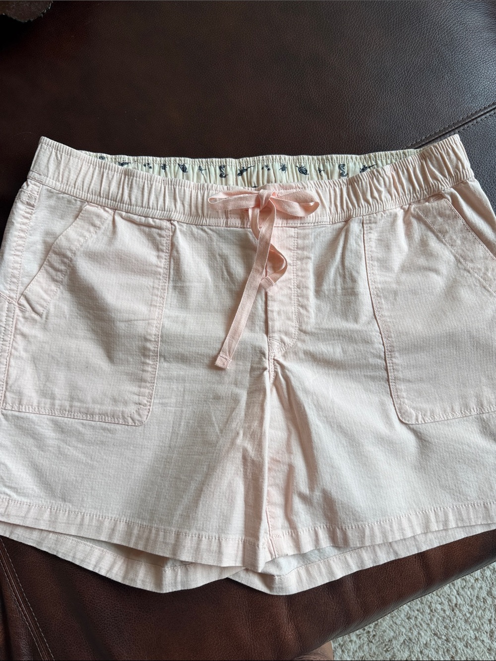 The North Face Light Pink High-Waist Drawstring Shorts